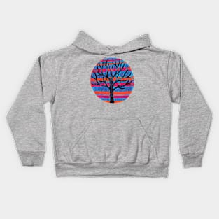 Tree in Blue Wash Kids Hoodie